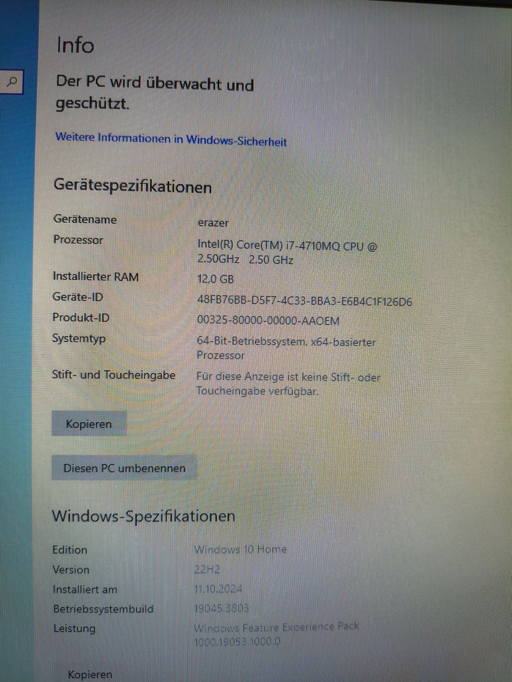 Medion Notebooks: Medion Erazer Gaming Laptop – Gebraucht aus Kägiswil von Pz711 9