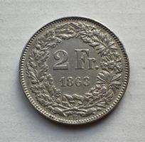 1863 2 Franken -unz *RR*