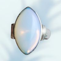 Milky Opal Silber Ring 925