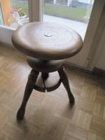 Antiker, höhenverstellbarer KlavierHocker aus Holz
