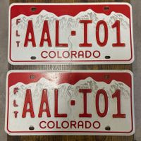 🇺🇸 2x Paar U.S. Autoschild, Colorado AAL T01 - ORIGINAL