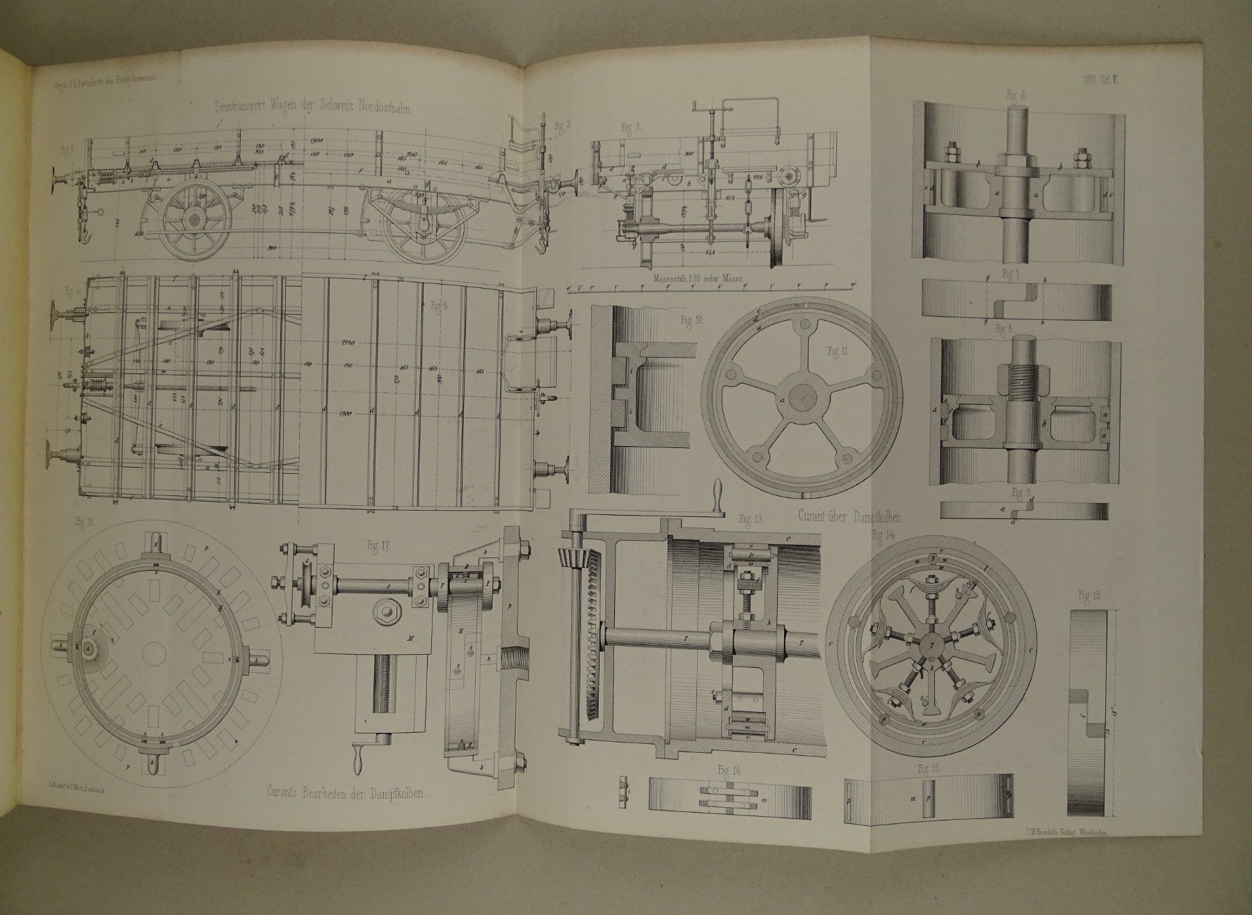 Libri: FORTSCHRITTE DES EISENBAHNWESENS IN TECH. BEZIEHUNG, 1871 – Usato da Grüningen venduto da Kartensammler