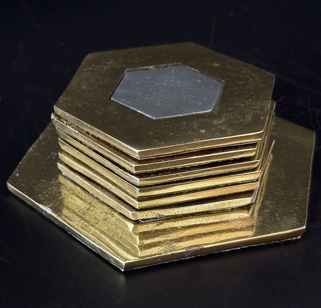 Untersetzer: David Marshall Brutalist Hexagon Designer Untersetzer Set – Gebraucht aus Luzern von Eukalyptus 4