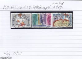 750-752 mit FD-Vollstempel vom Ort, 4.9.87