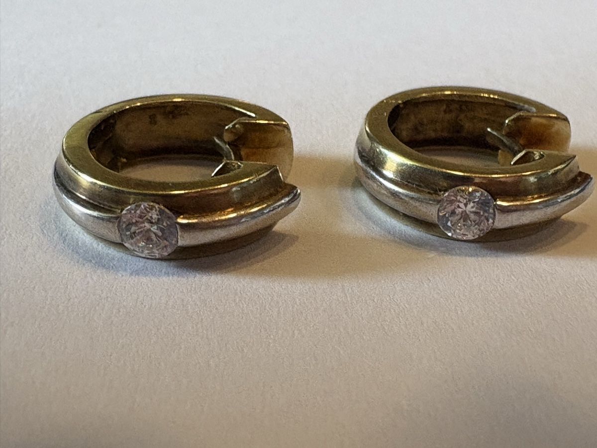 Orecchini pendenti & Orecchini a lobo: 375 Gold Ohrringe mit zirkonia  – Usato da Murten venduto da Tzaugg 3
