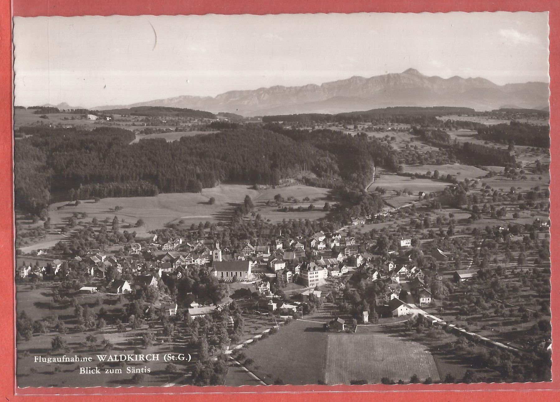 Cartoline postali: Waldkirch SG - Flugaufnahme ca. 1950 – Usato da Fislisbach venduto da Porano