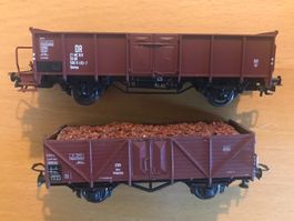 2x Roco DR Hochbordwagen