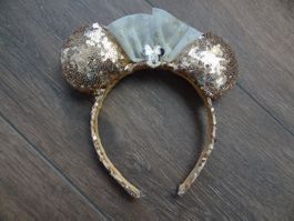 Serre-tête Minnie paillettes dorées, parfait pour l'été!