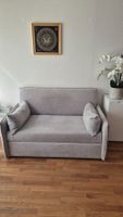 Bettsofa Stoff hellgrau sehr gut erhalten