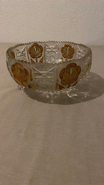 Gläser: Kristallschale mit Golddekor, geschliffen – Neu (gemäss Beschreibung) aus Rickenbach Sulz von sonerela 1