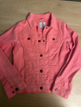 Neonpinke Okaïdi Mädchen stretch Jeansjacke Gr.138
