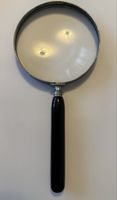 Lupe mit schwarzem Griff 11 cm Durchmesser guter Zustand