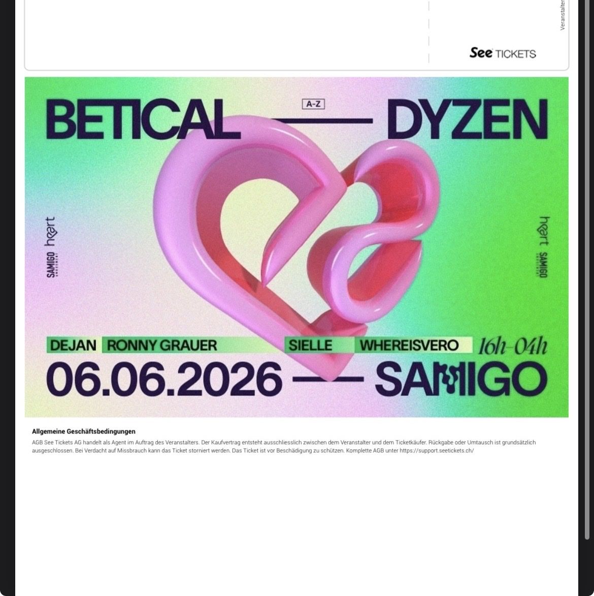 Biglietti: Samigos Amusement – Nuovo e nell'imballaggio originale da St. Gallen venduto da muh_xw6s