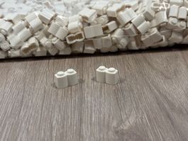 1000x LEGO White Brick, Modified 1 x 2 with Log Profile NEU