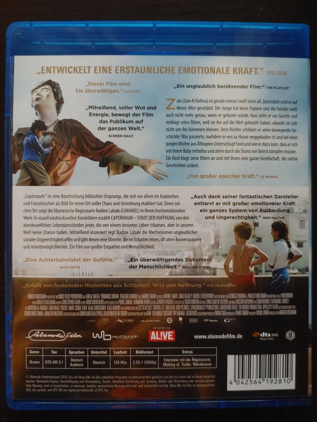 Tutti i DVDs: Capernaum - Stadt der Hoffnung (Blu Ray) – Usato da Ibach venduto da FinrodTaralom 1