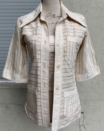 Superbes top et jaquette vintage CLAUDE VALERIE écru t.36