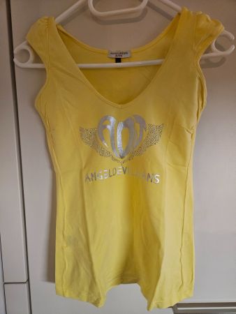 Angel Devil Jeans Top Gelb Gr. L ärmellos