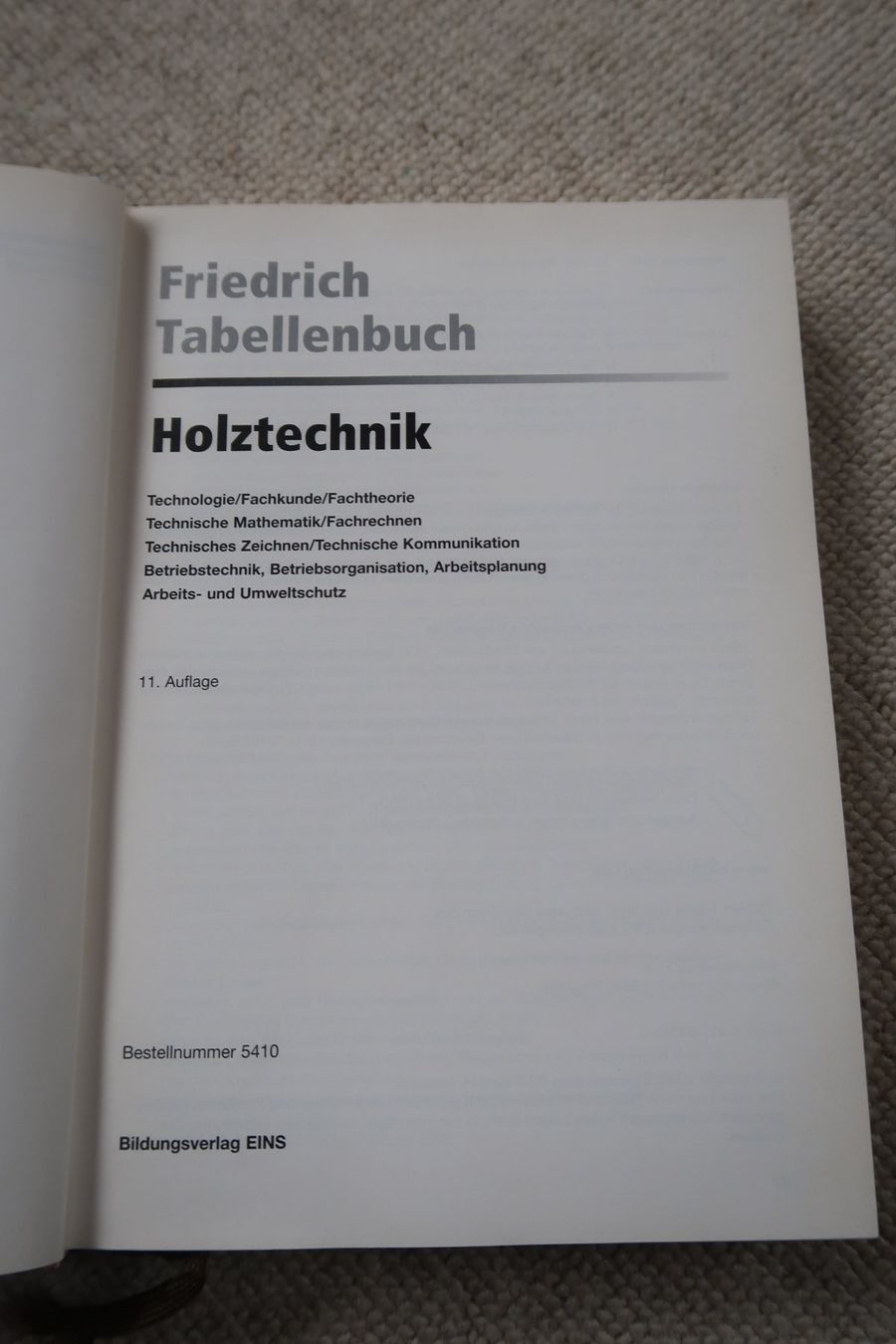Libri: Tabellenbuch Holztechnik, Bautechnik – Usato da Oberwil BL venduto da verramscher 1