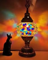Lampe de table en mosaïque  vintage  en pierre de verre