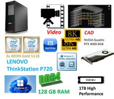 Lenovo P720 Thinkstation PC 128GB CAD RTX4000 2xXEON Gold