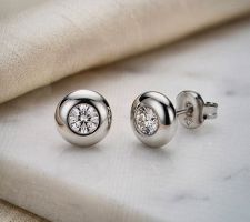 Modernes Design Silberohrringe 925 (rhodiniert) - NEU