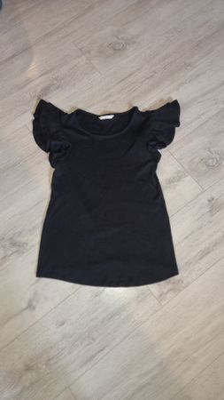 Schwarzes H&M Mama Shirt, Gr. M Rüschenärmel neuwertig 