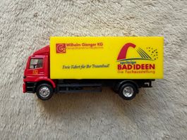 Werbetruck rot gelb LKW
