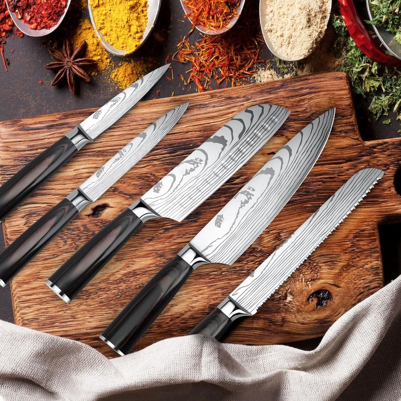 Coltelli: Messerset 5-teilig Edelstahl Küchenmesser Set – Nuovo e nell'imballaggio originale da Dietikon venduto da Abverkauf10 5