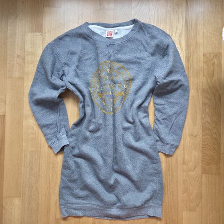 Lacoste Live Vintage Sweat Dress S, Gray Y2K