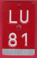 VELONUMMER / FAHRRADSCHILD, LU 81