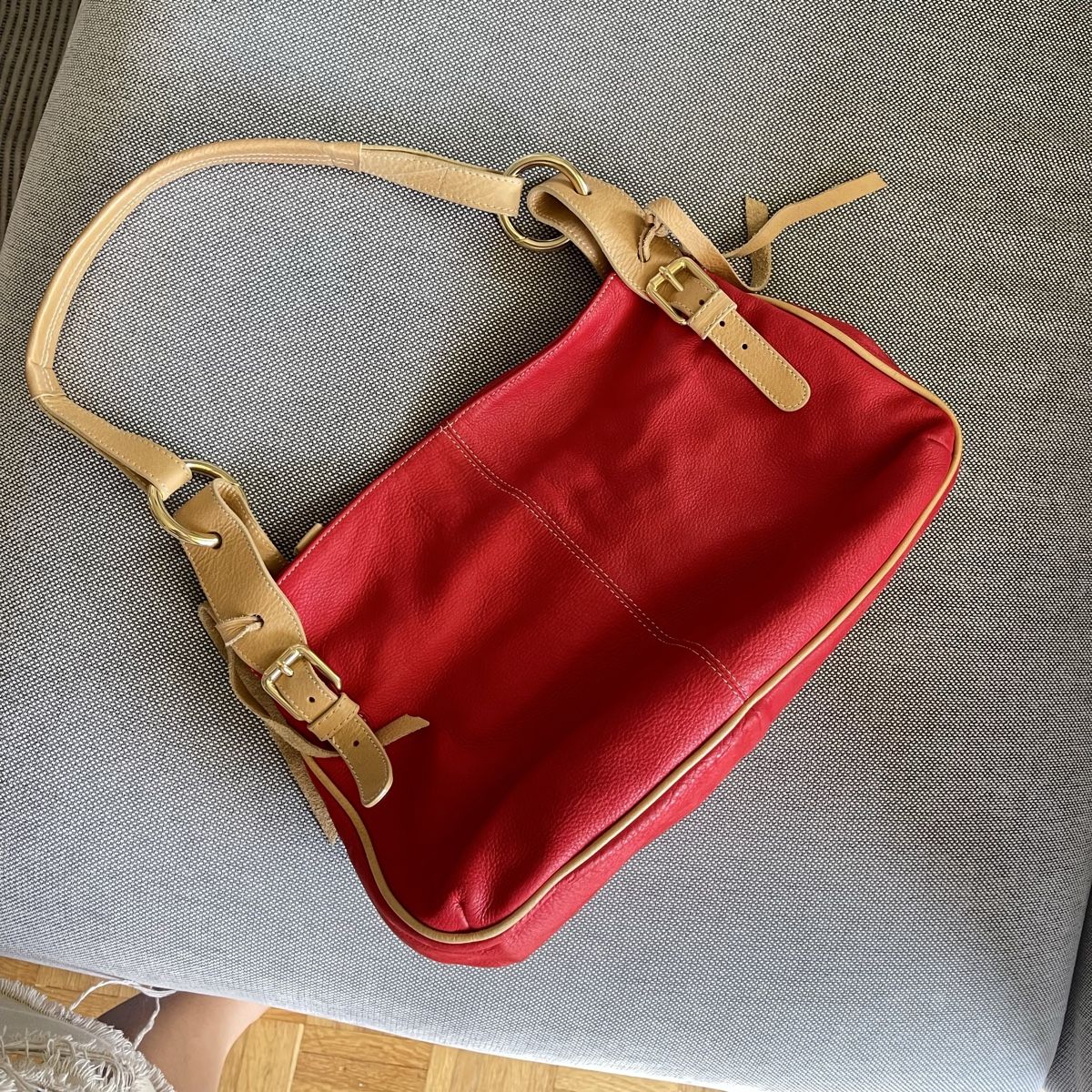 Taschen für Damen: Wunderschöne Schulter Tasche aus Leder - Rot & Beige – Gebraucht aus Bern von dek_7bjd 6