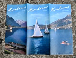 ca. 50/60er Prospekt MONTREUX Panorama & Schloss Chillon
