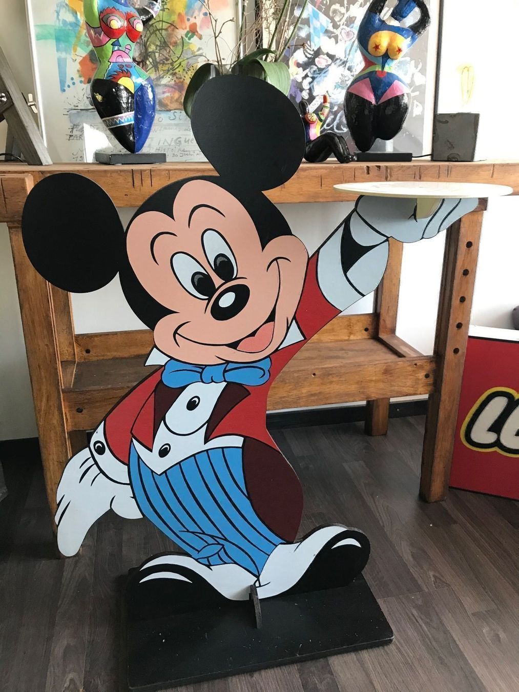 Fumetti: Panneau Mickey Mouse en bois avec socle – Usato da Vallamand venduto da Bricbracbroc82 2