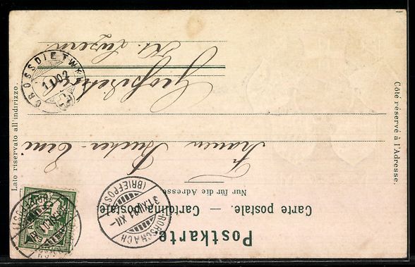 Cartoline postali: Lithographie Rorschach, Hafeneinfahrt, Wappen – Usato da Berlin venduto da bartko-reher 1