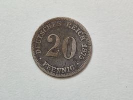 🇩🇪  Germany 20 Pfennig 1875 B (rarer) - Silver