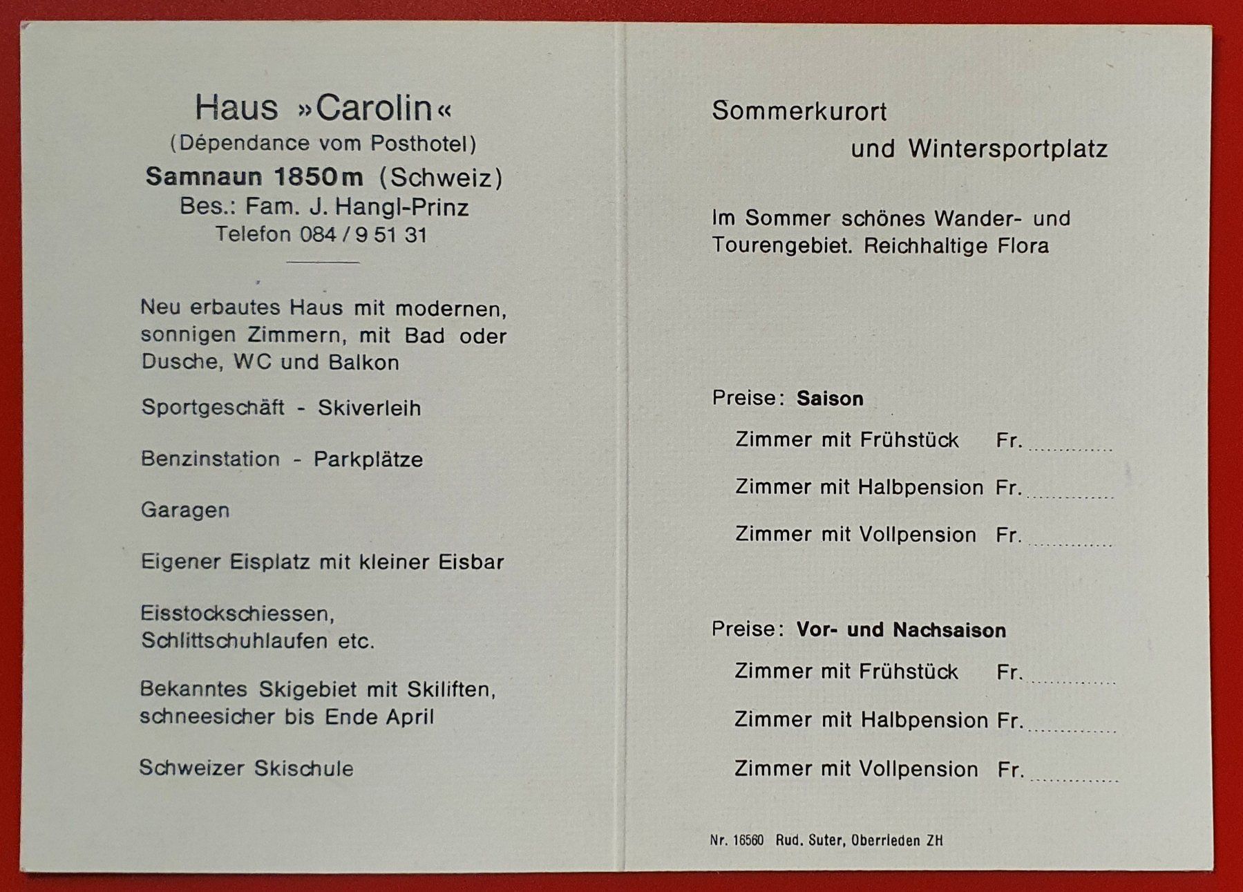 Cartoline postali: Samnaun - Haus "Caroli" – Usato da Kreuzlingen venduto da Rschweiz1 1