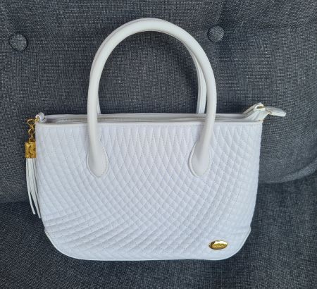 Handtasche KOSCHI weiss gesteppt super Zustand