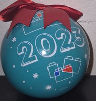 Lego Weihnachtskugel 2023 Metall blau