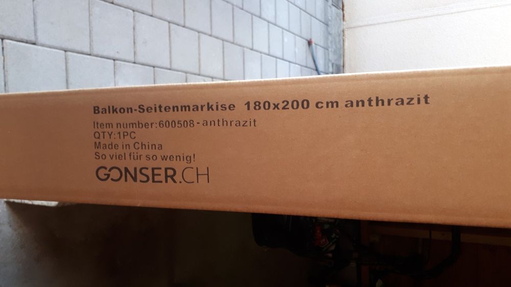 Seitenmarkise 180 x 200cm anthrazit Kaufen auf Ricardo