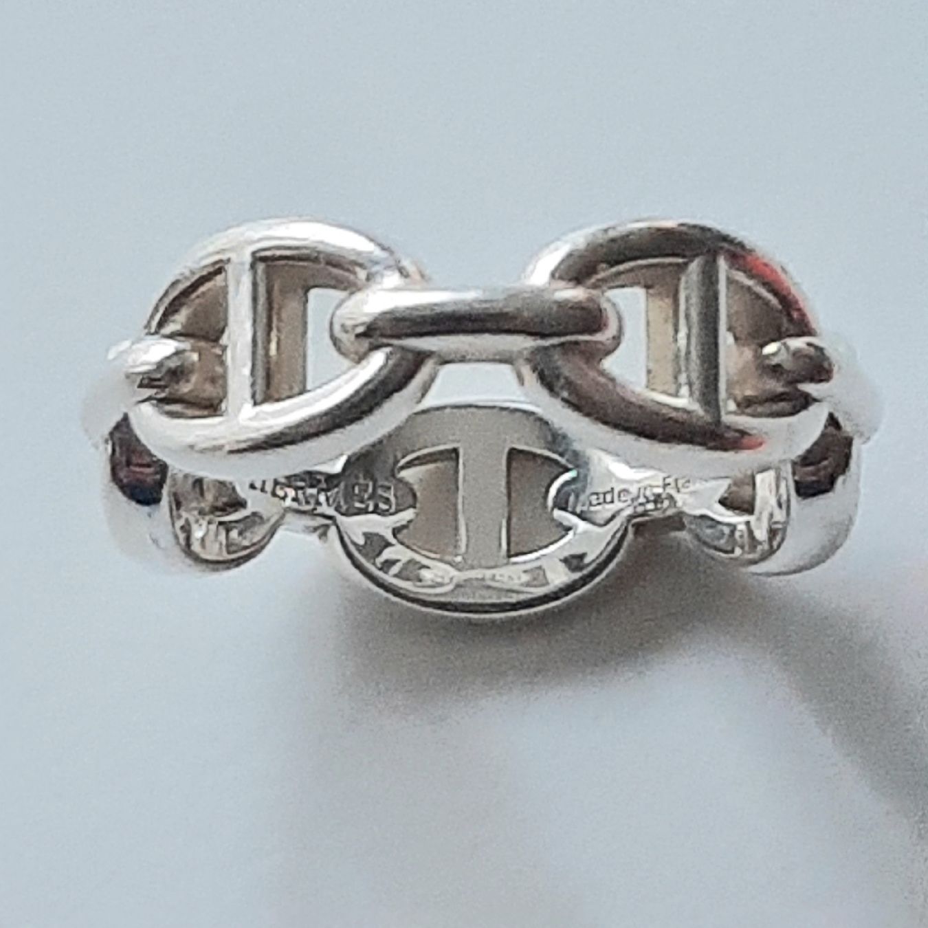 Hermès bague chaîne d'ancre enchaînée 55 (Neu (gemäss Beschreibung)) in ...