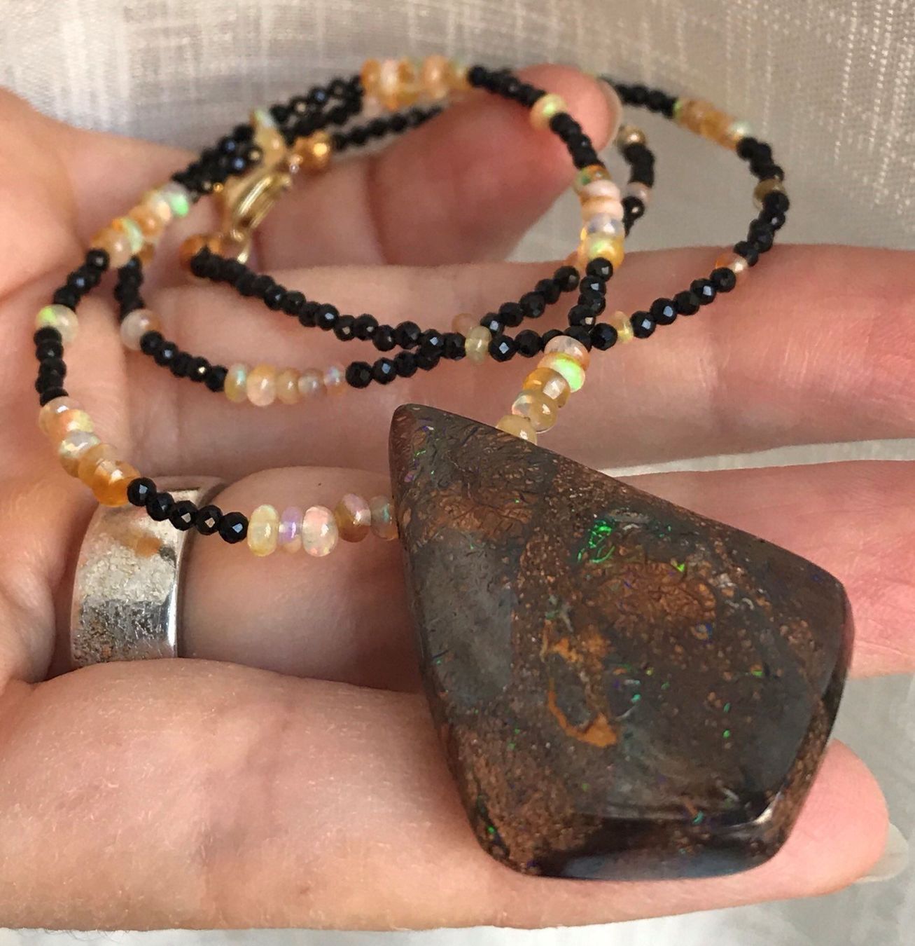 Ketten: Opal, Spinell Collier Unikat - NEU – Neu (gemäss Beschreibung) aus Basel von Chili007 6