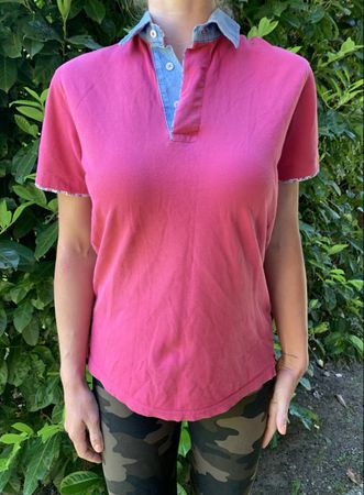 Polo rosa Andrea Benzi, collo in jeans👌M/L👌estate☀️ (59