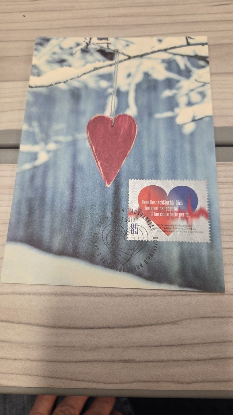 Tutti i francobolli: 2017 FDC Maximimkarte Herz – Usato da Arni AG venduto da Moth68