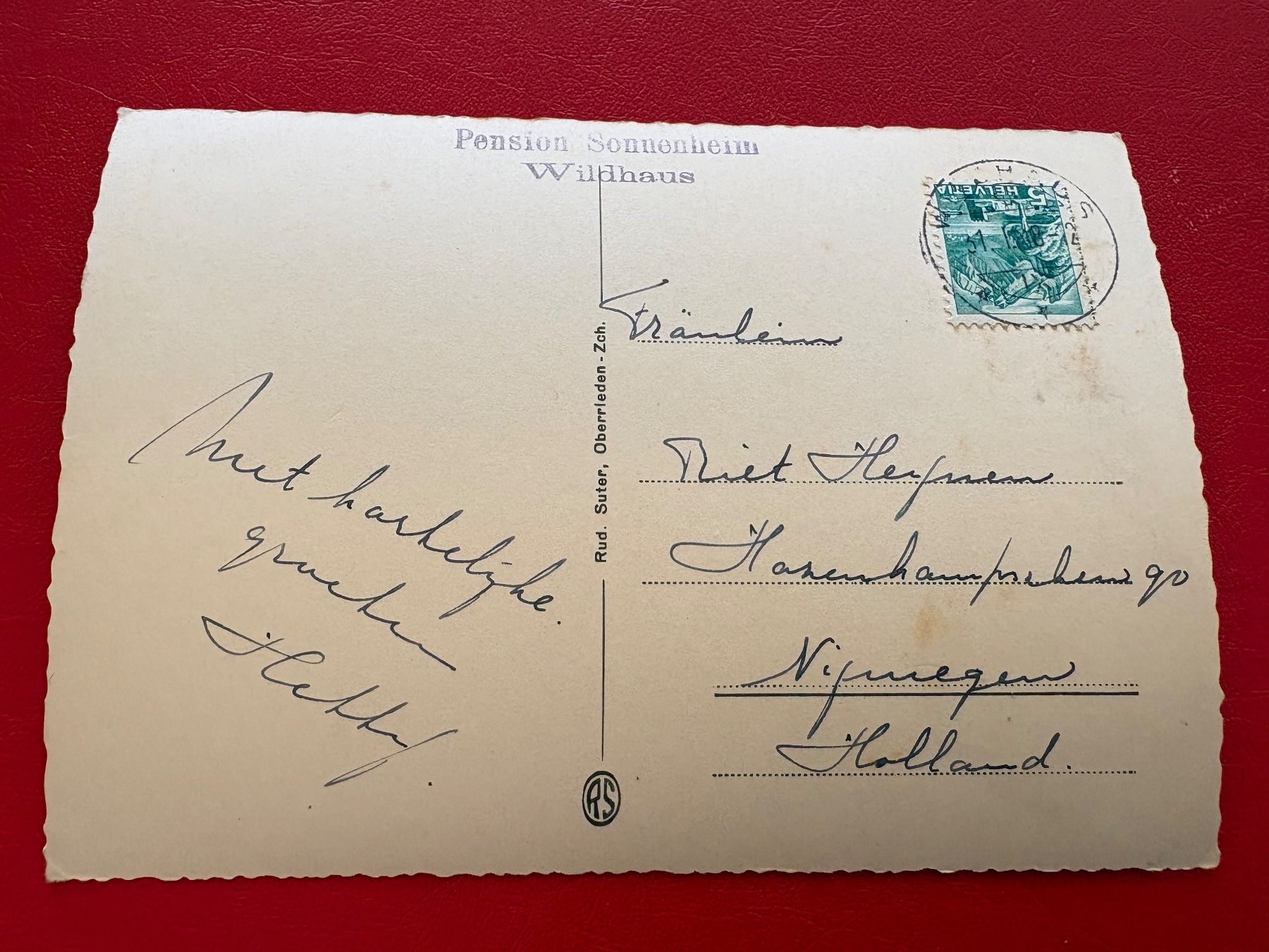 Cartoline postali: 1948 / Wildhaus mit Churfirsten / Stempel Pension – Usato da St-Légier-La Chiésaz venduto da Theo005 1