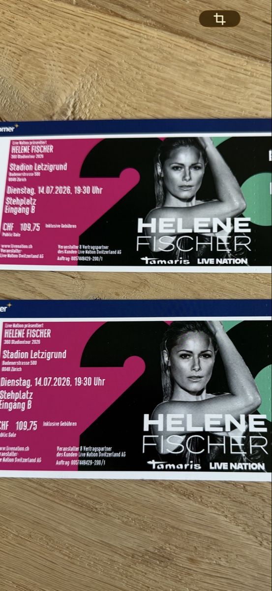Biglietti: Helene Fischer Ticket – Nuovo e nell'imballaggio originale da Zürich venduto da favdiu11