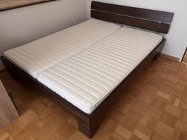 Bett - Doppelbett - Hasena - Buche massiv - wie neu