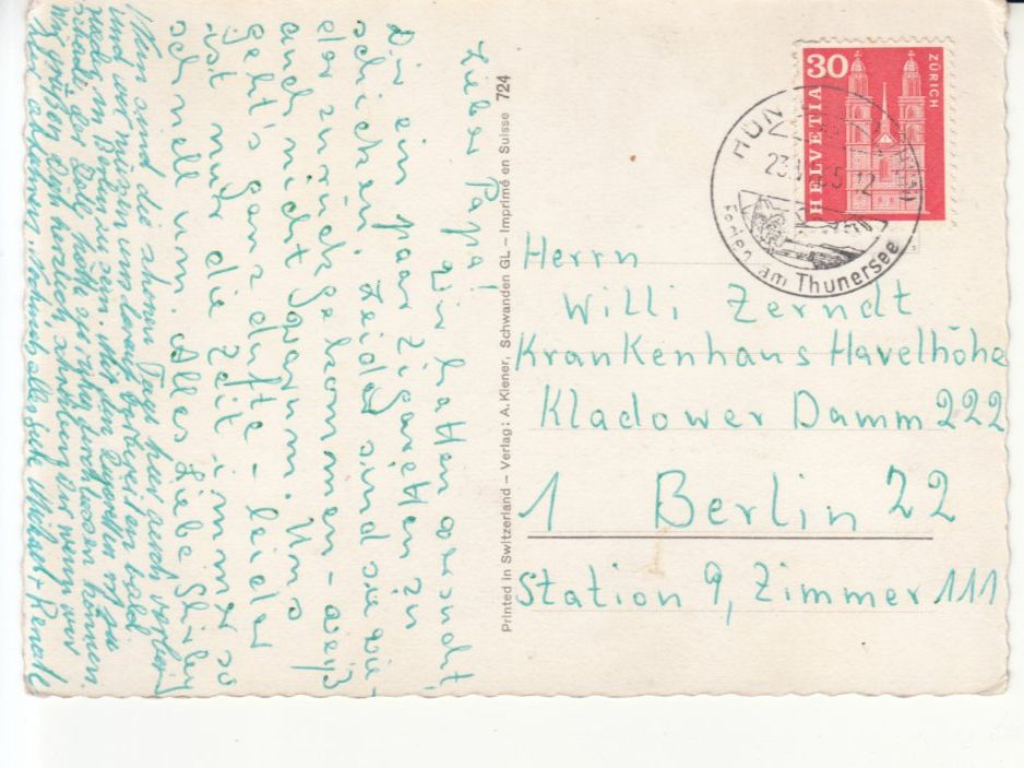 Ansichtskarten: Humorkarte Schweiz 1965 – Gebraucht aus Bürglen TG von StampGraf 1