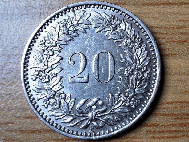 Tutti le monete: 20 Rappen 1933 - fast vorzüglich! – Usato da Münchenstein venduto da purbach1 1