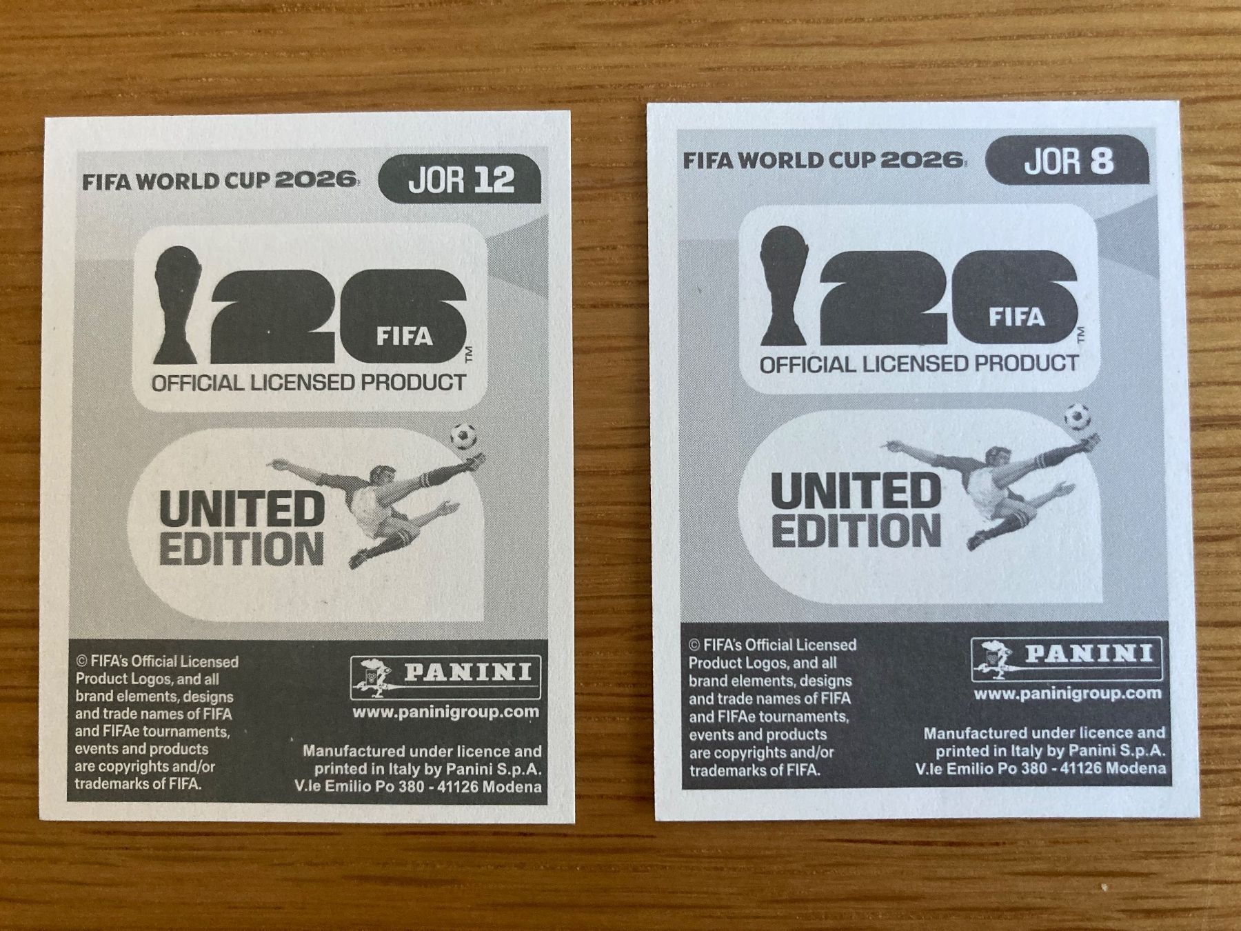 Panini Sammelbilder & Trading cards: WM Sticker JOR 8, 12 – Neu (gemäss Beschreibung) aus Winterthur von Whitefish 1