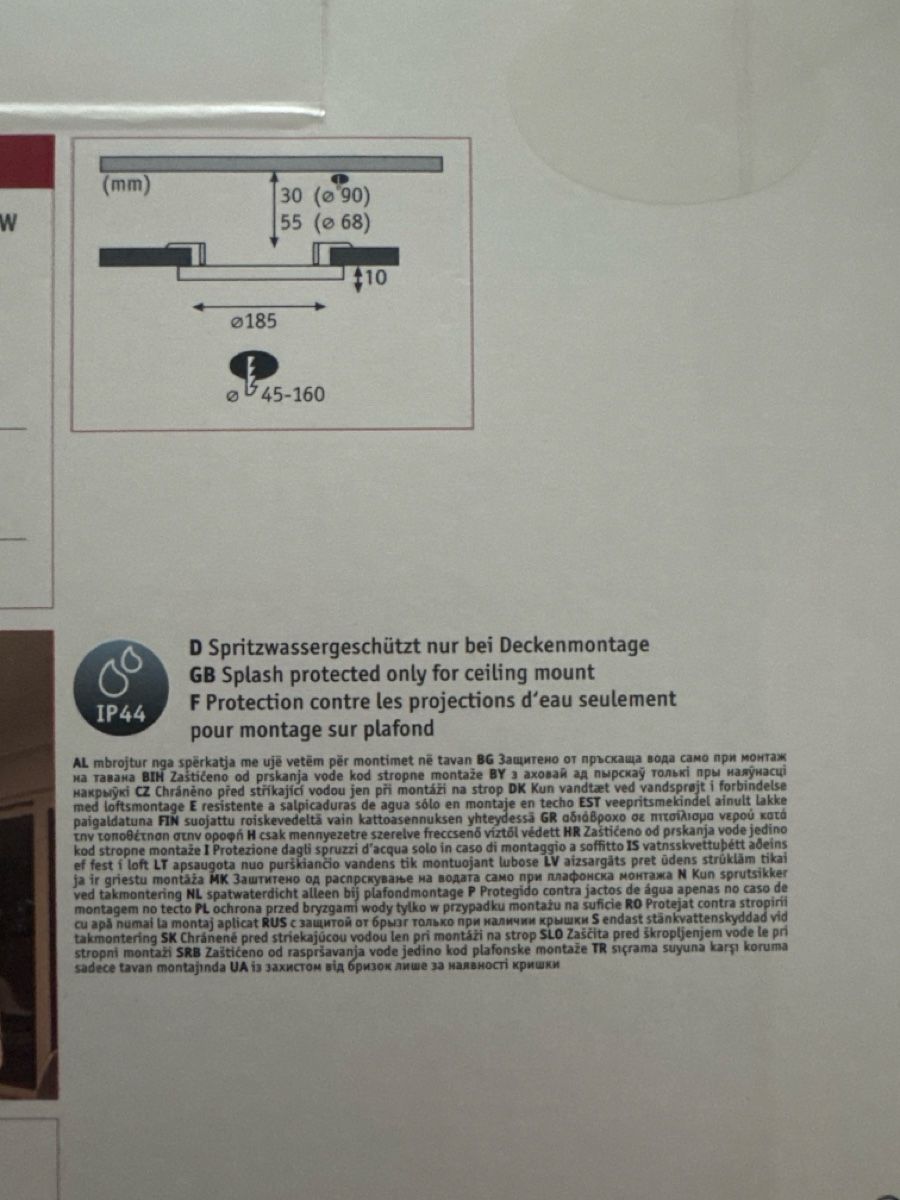 Paulmann Lampadari & plafoniere: Paulmann Veluna VariFit LED Ceiling Light 14W 45-160mm – Nuovo (secondo la descrizione) da Dübendorf venduto da ClaraS. 3